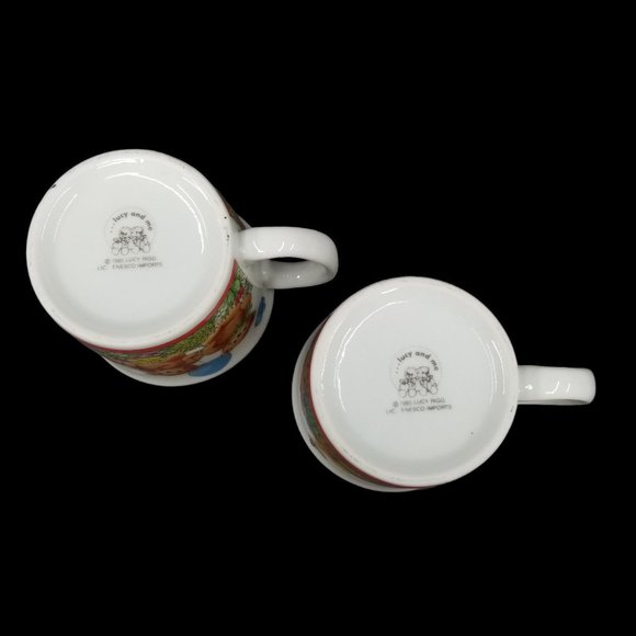 Vtg Lucy Rigg Lucy and Me Bear Plates with 2 Coffee Cups Mugs Made in Italy - Picture 7 of 13